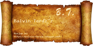Balvin Teréz névjegykártya